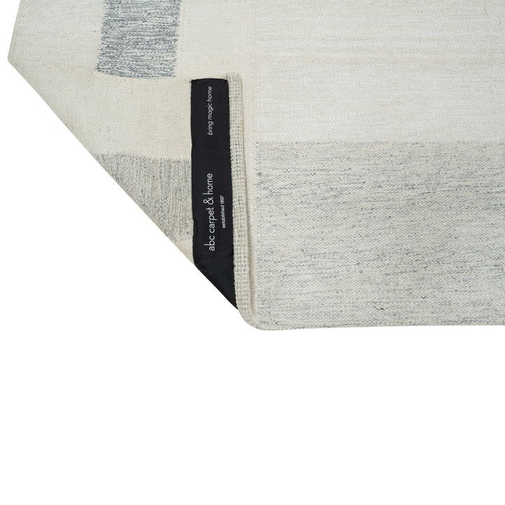 Grey Swedish Inspired Art Silk Wool Blend Kilim Rug - 12' x 15'