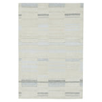 Ivory Swedish Inspired Art Silk Wool Blend Kilim Rug - 6' x 9'