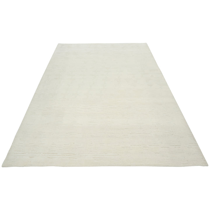 White Textured Wool Rug - 10' x 14'