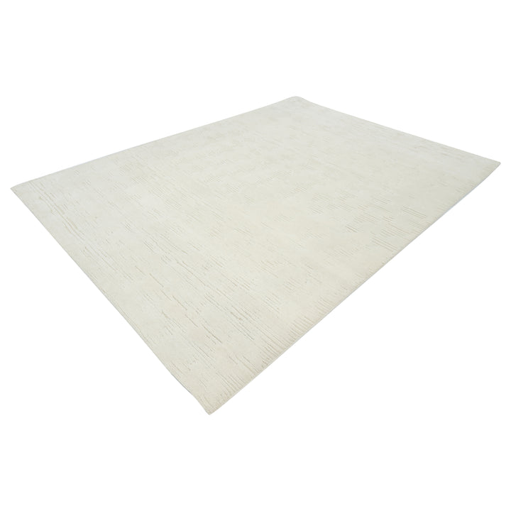 White Textured Wool Rug - 10' x 14'