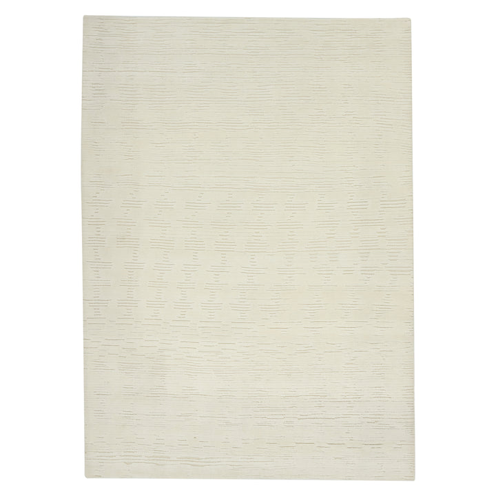 White Textured Wool Rug - 10' x 14'