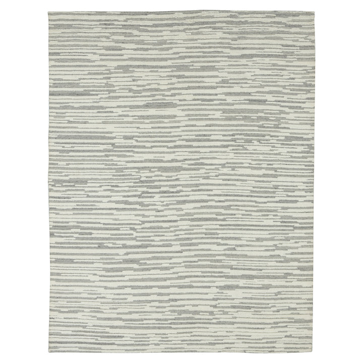 Grey Contemporary Wool Rug - 9' x 12'