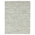 Grey Contemporary Wool Rug - 9' x 12'