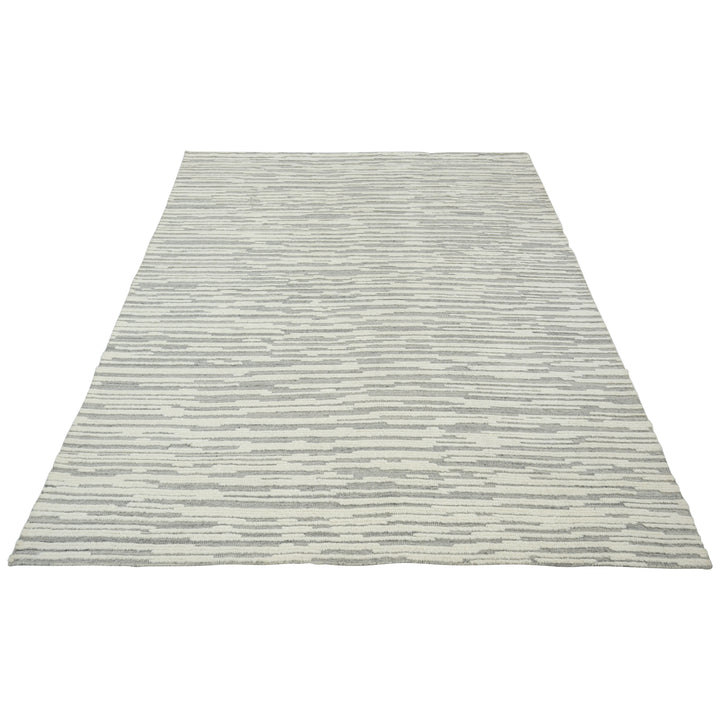 Grey Contemporary Wool Rug - 9' x 12'