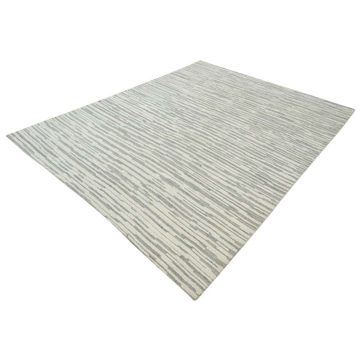 Grey Contemporary Wool Rug - 9' x 12'
