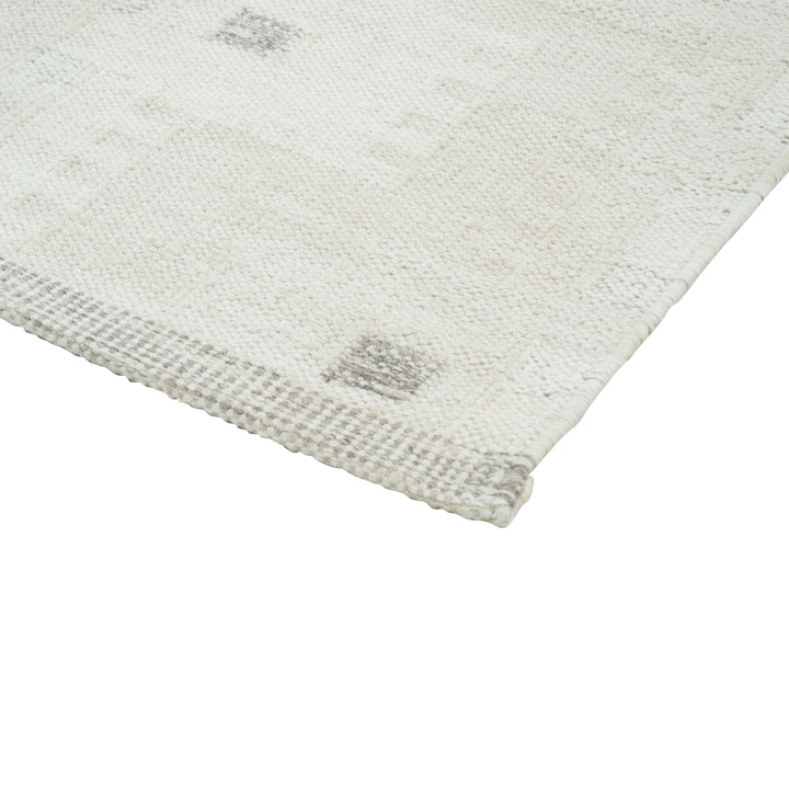 Beige Swedish Inspired Art Silk Wool Blend Kilim Rug - 8' x 10'