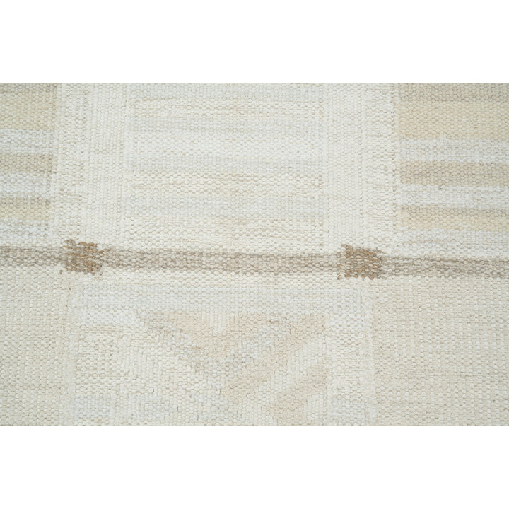 Natural Swedish Inspired Art Silk Wool Blend Kilim Rug - 8' x 10'
