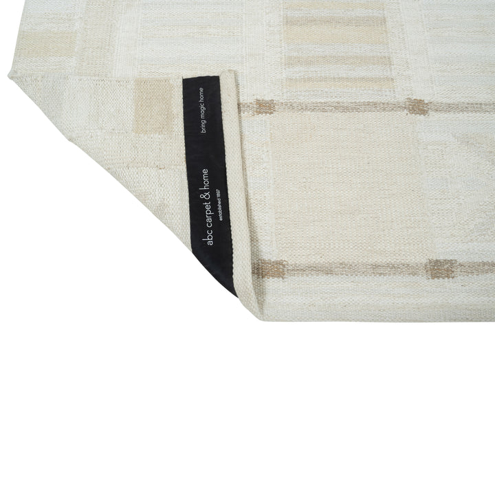 Natural Swedish Inspired Art Silk Wool Blend Kilim Rug - 8' x 10'