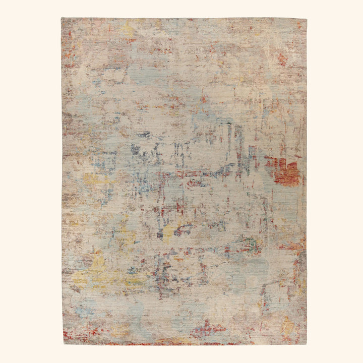 Multicolored Contemporary Silk Rug 8x10