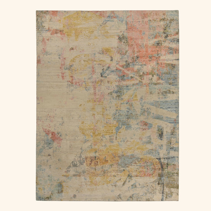 Multicolored Contemporary Wool Rug 8x10