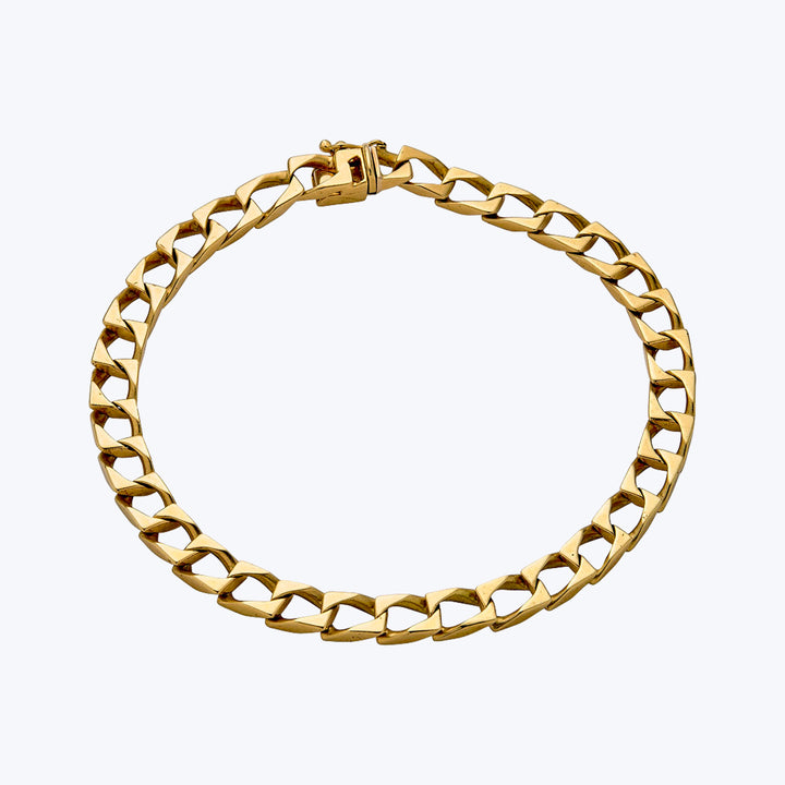 Cartier Vintage 18KYG Flat Curb Link Bracelet