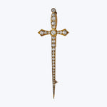 Antique 18KYG 3.44 ct. Diamond Sword Pin