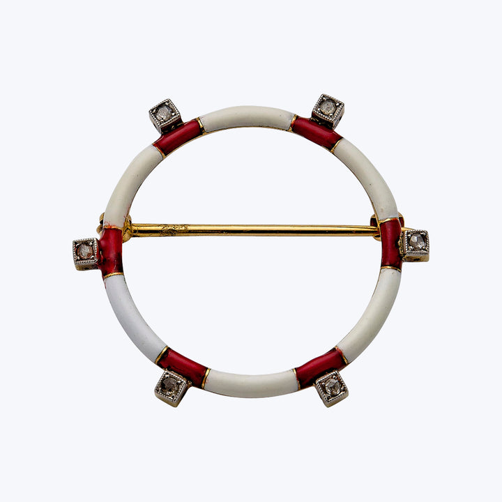 Cartier Retro 14KYG Enamel Nautical Brooch