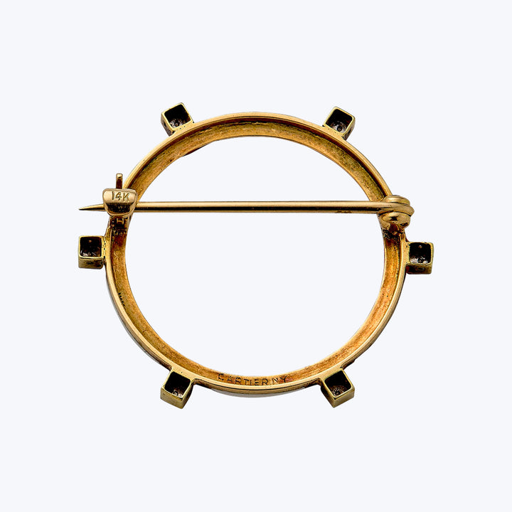 Cartier Retro 14KYG Enamel Nautical Brooch