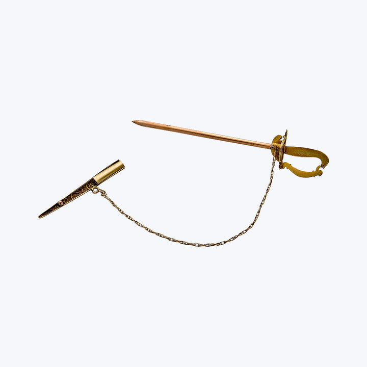 Antique 14KYG Enamel Sword Pin