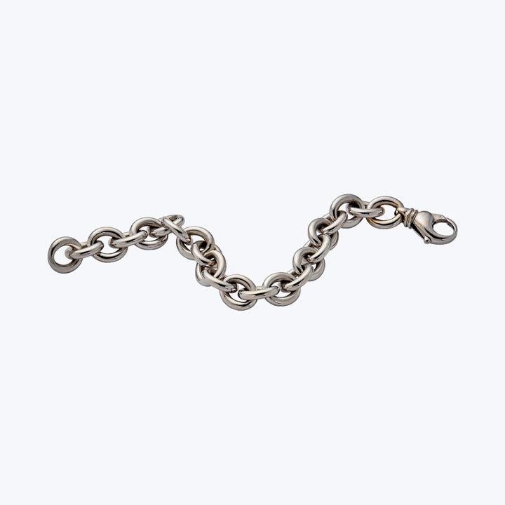 French Vintage 18K WB Chunky Cable Link Bracelet