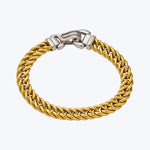 Vintage 14KYG 14KWG Curb Link Buckle Bracelet