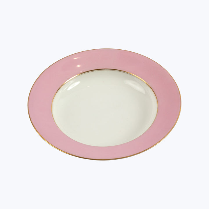 Vintage Porcelain Pink Shallow Bowl