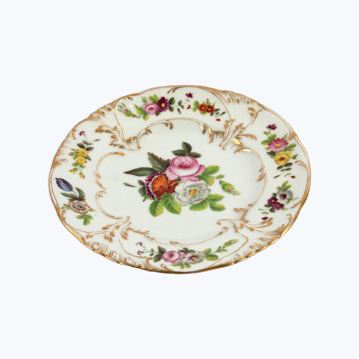 Vintage Porcelain Flowers Dessert Plate