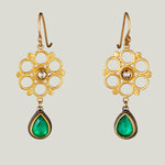 Rosecut Emerald Mandala Drop Earrings