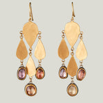 Rosecut Champagne Zirconium Chandelier Drop Earrings