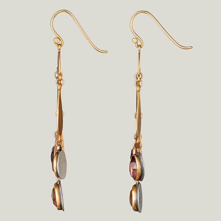 Rosecut Champagne Zirconium Chandelier Drop Earrings