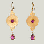 Rosecut Ruby Drop Earrings