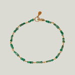 Beaded Linked Emerald Crystal Trios Bracelet
