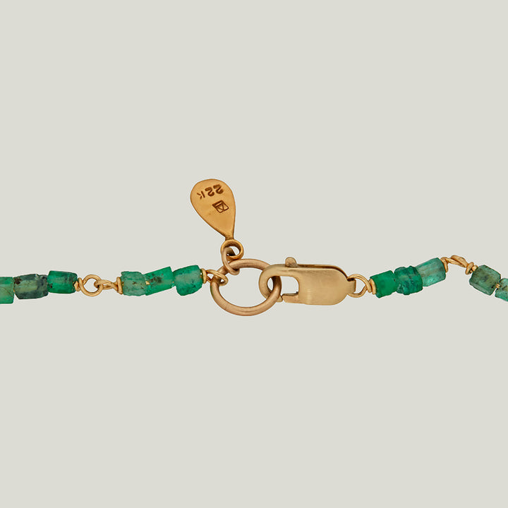 Beaded Linked Emerald Crystal Trios Bracelet