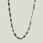 Beaded Linked Green Tourmaline Necklace