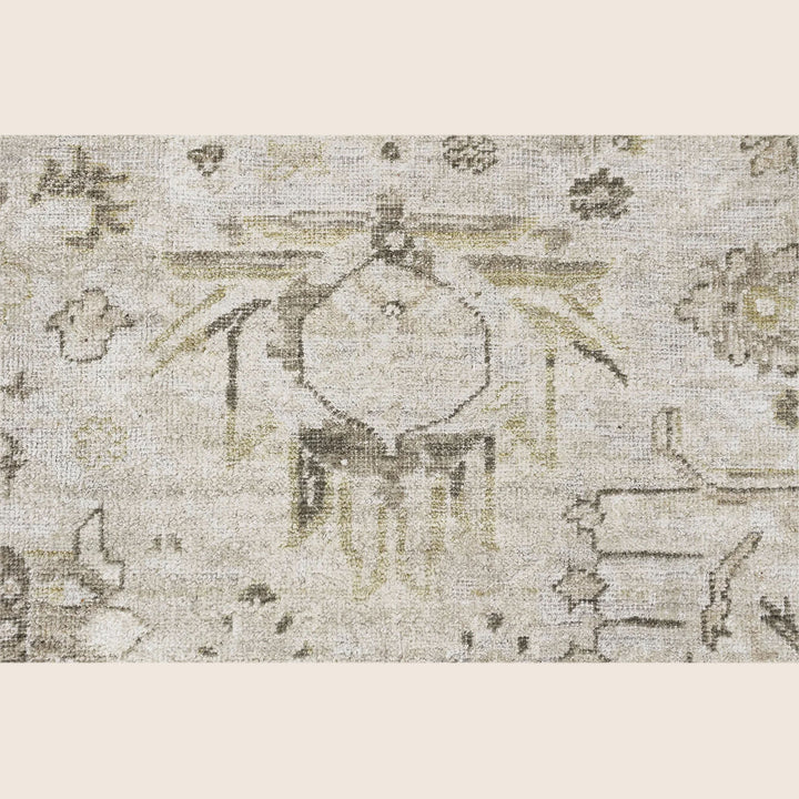 Beige Antique Revival Wool Silk Blend Rug