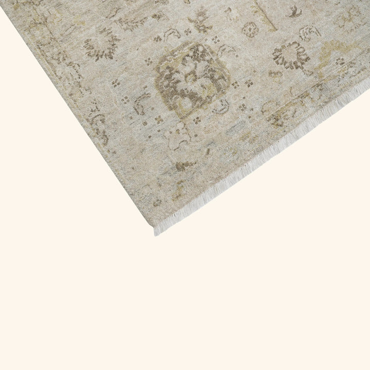 Beige Antique Revival Wool Silk Blend Rug