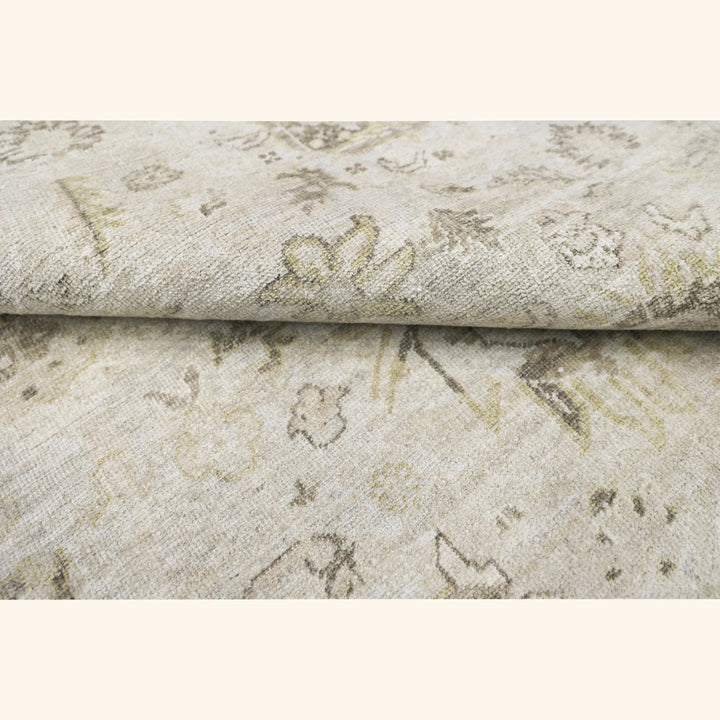 Beige Antique Revival Wool Silk Blend Rug