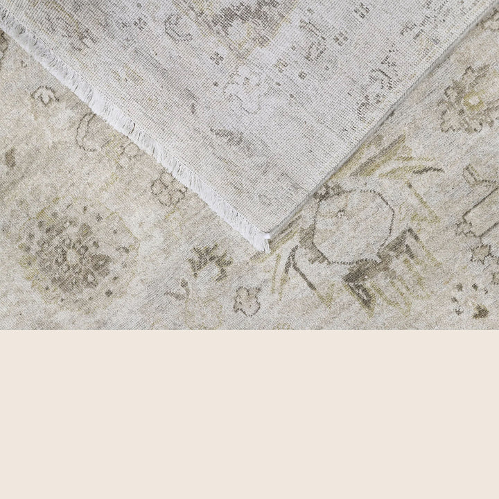 Beige Antique Revival Wool Silk Blend Rug
