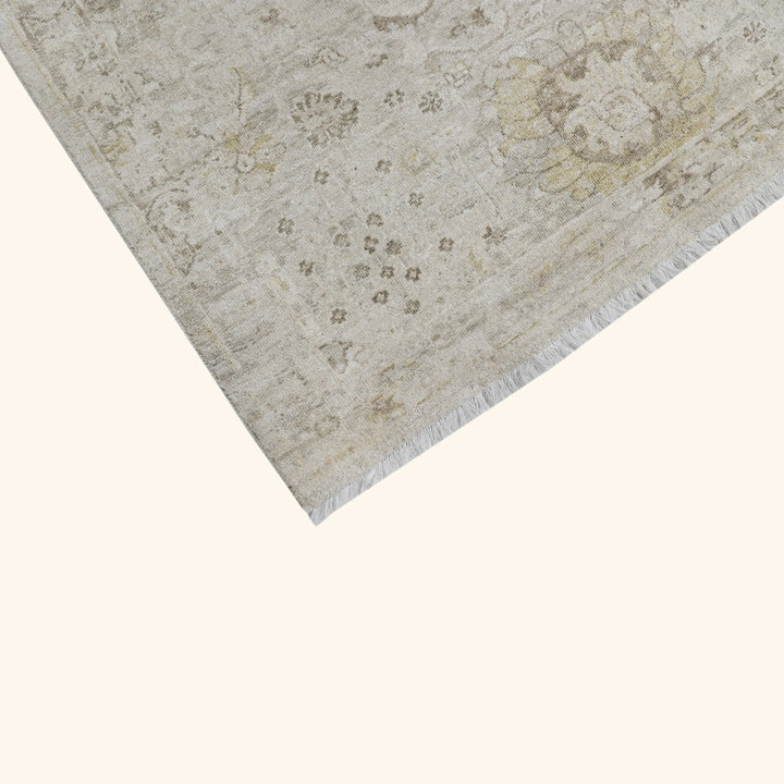 Beige Antique Revival Wool Silk Blend Rug