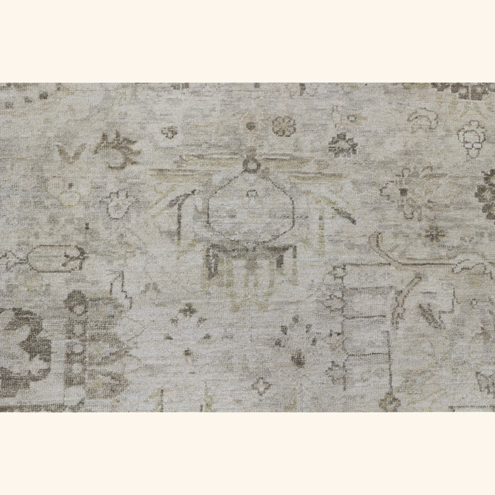 Beige Antique Revival Wool Silk Blend Rug