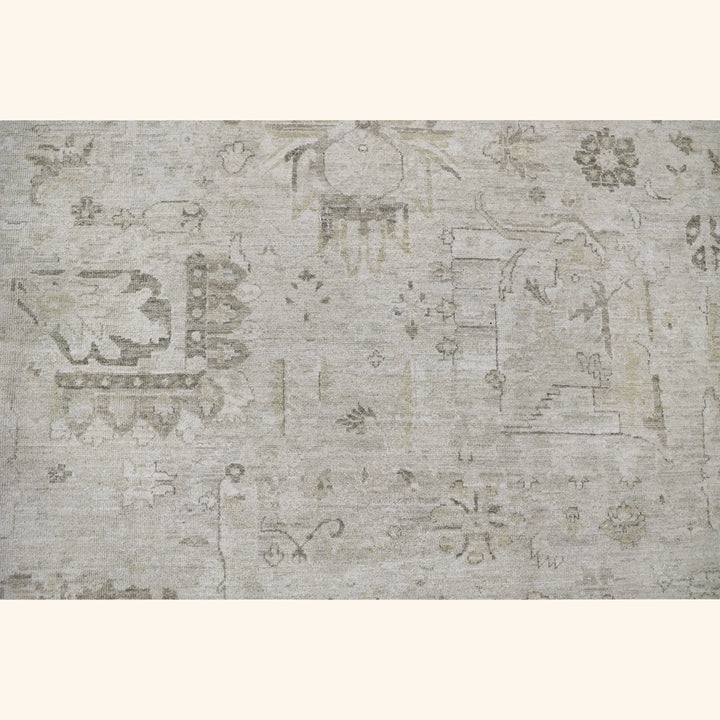 Beige Antique Revival Wool Silk Blend Rug