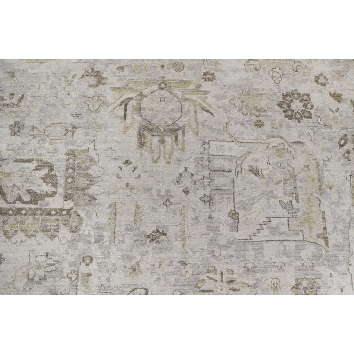 Beige Antique Revival Wool Silk Blend Rug