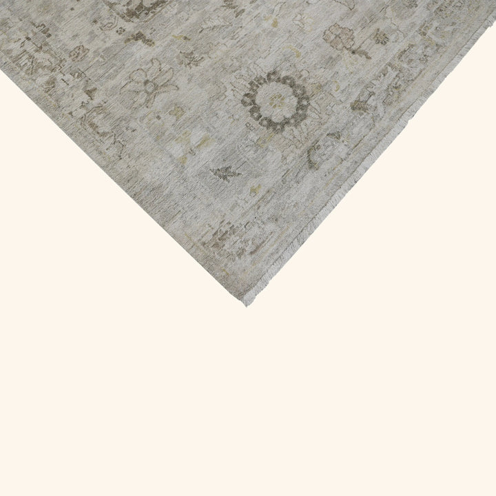 Beige Antique Revival Wool Silk Blend Rug