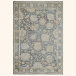 Dark Grey Antique Revival Wool Silk Blend Rug - 6' x 9'