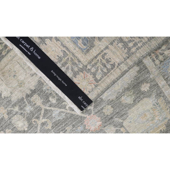 Dark Grey Antique Revival Wool Silk Blend Rug - 6' x 9'