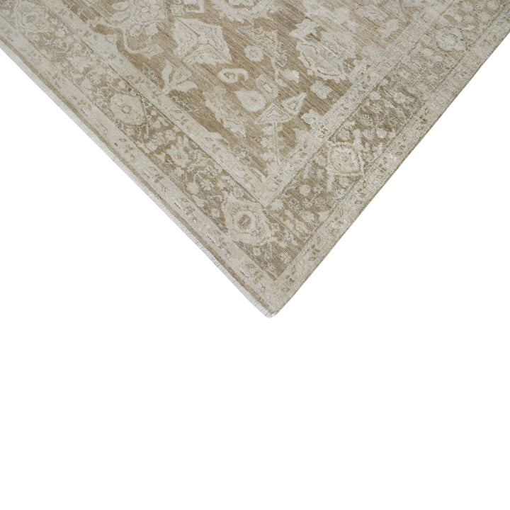 Brown Antique Revival Wool Silk Blend Rug