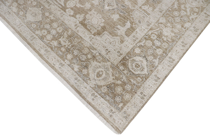 Brown Antique Revival Wool Silk Blend Rug