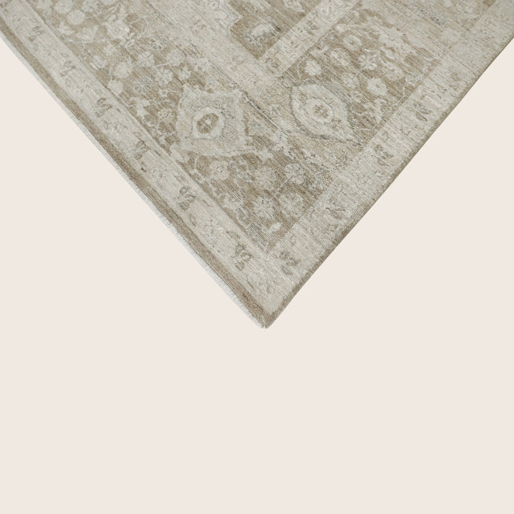 Brown Antique Revival Wool Silk Blend Rug