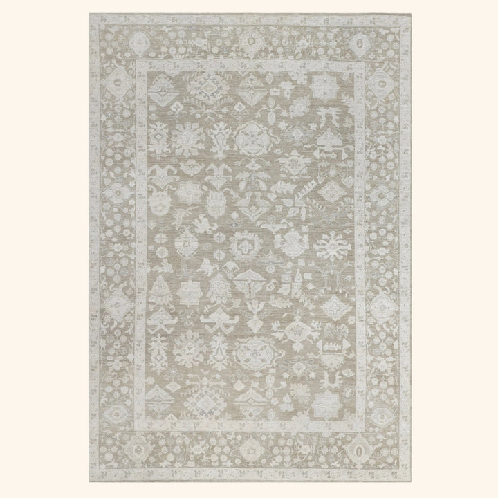 Brown Antique Revival Wool Silk Blend Rug