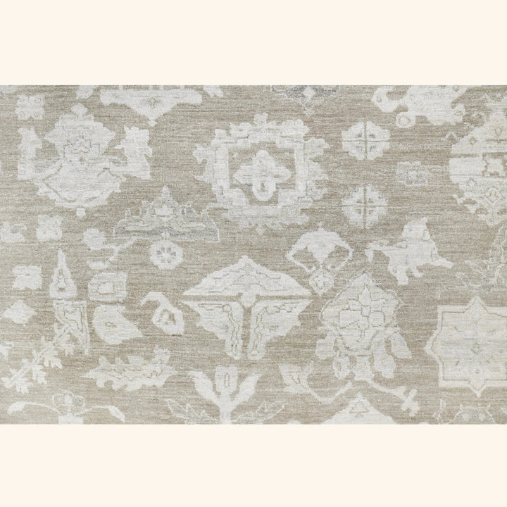 Brown Antique Revival Wool Silk Blend Rug