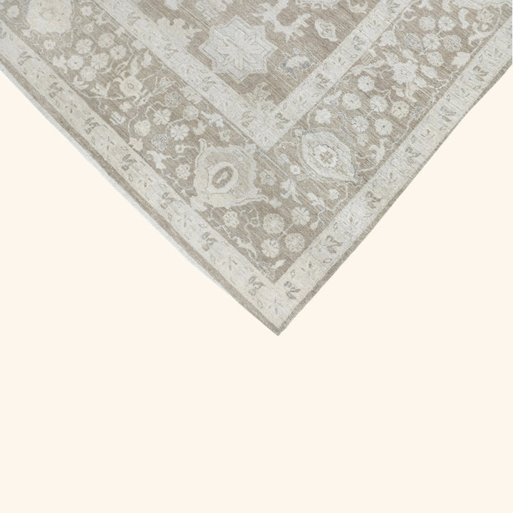 Brown Antique Revival Wool Silk Blend Rug