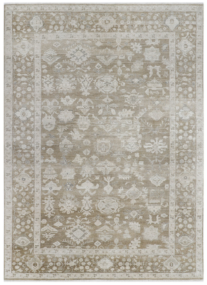 Brown Antique Revival Wool Silk Blend Rug