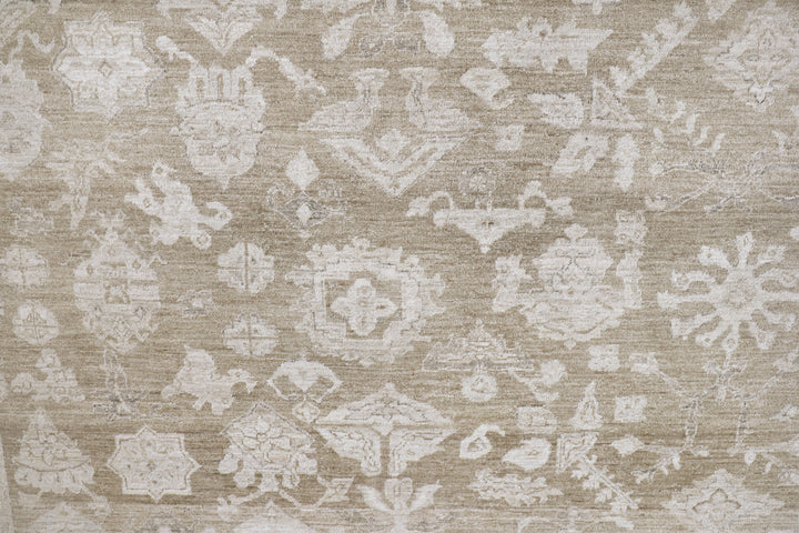 Brown Antique Revival Wool Silk Blend Rug