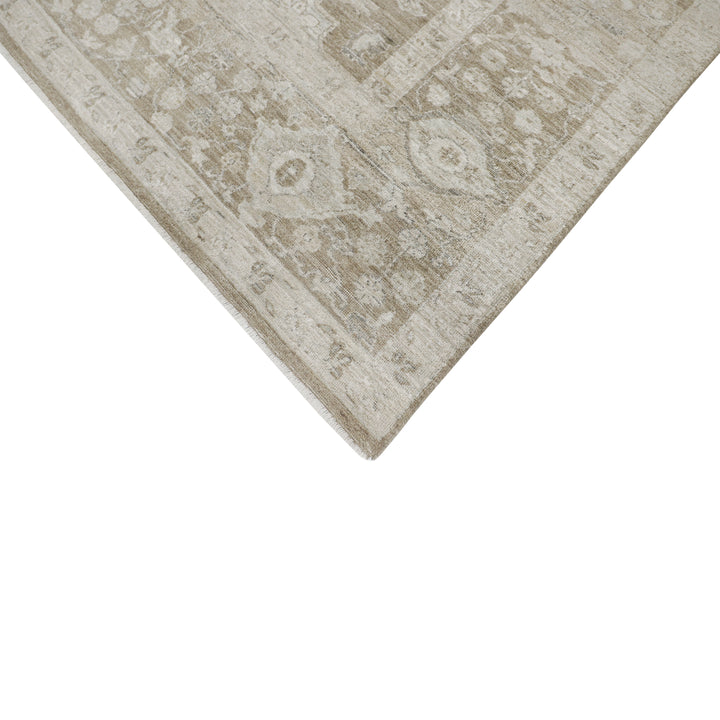 Brown Antique Revival Wool Silk Blend Rug